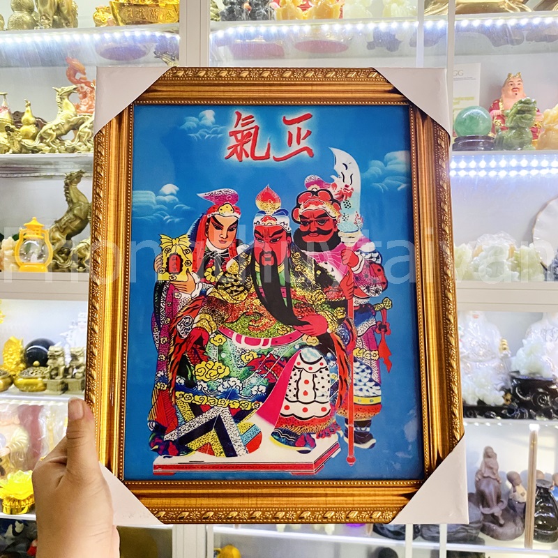 Bài vị Tam Thánh ĐẾ QUÂN 27*35cm - tặng kèm bột ngũ vị bao sái sản phẩm.