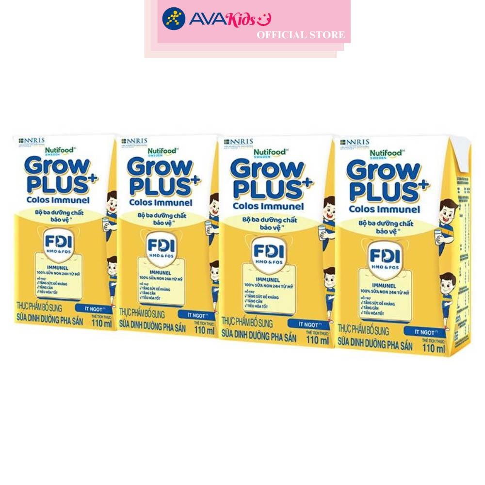 Thùng 48 hộp sữa pha sẵn Nutifood GrowPLUS+ Colos Immunel hương vani 110 ml (từ 1 tuổi)