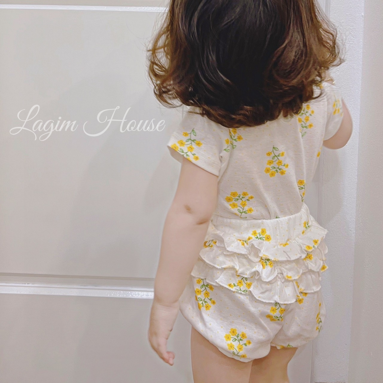 Đồ bộ bé gái mặc nhà chất thun cotton mềm mại, set bộ bé gái họa tiết hoa nhí tím - Lagim House