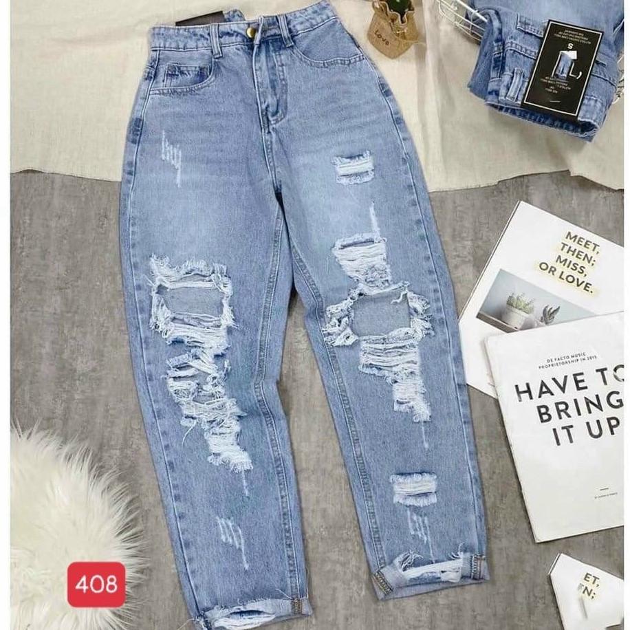 quần baggy jean nữ rách cao cấp-chất liệu denim co dãn,form chuẩn shop (ảnh thật)BEN shop0807 MM5