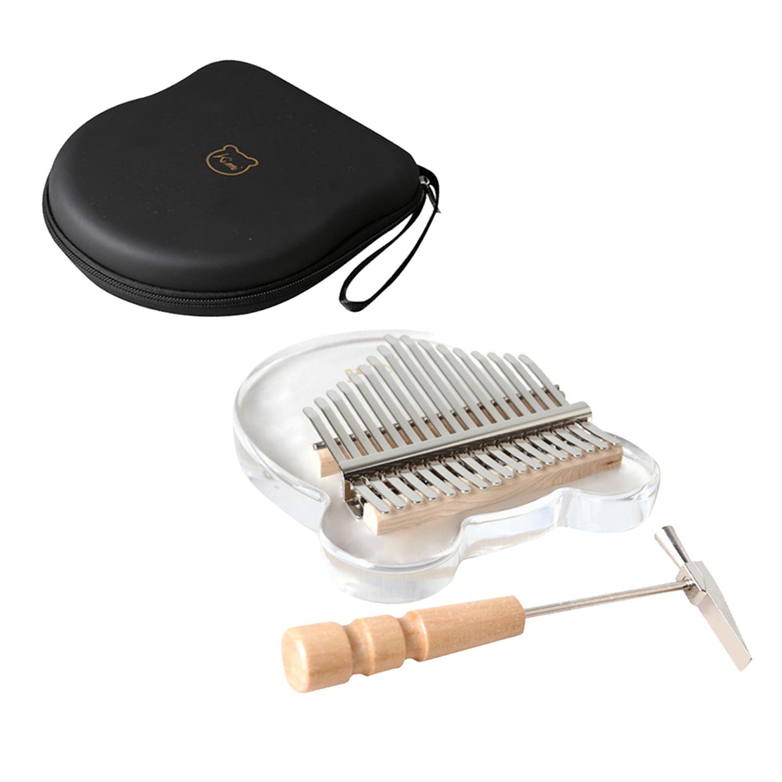 17 Keys  Board Clear Acrylic Thumb Piano Mbira with Storage Bag