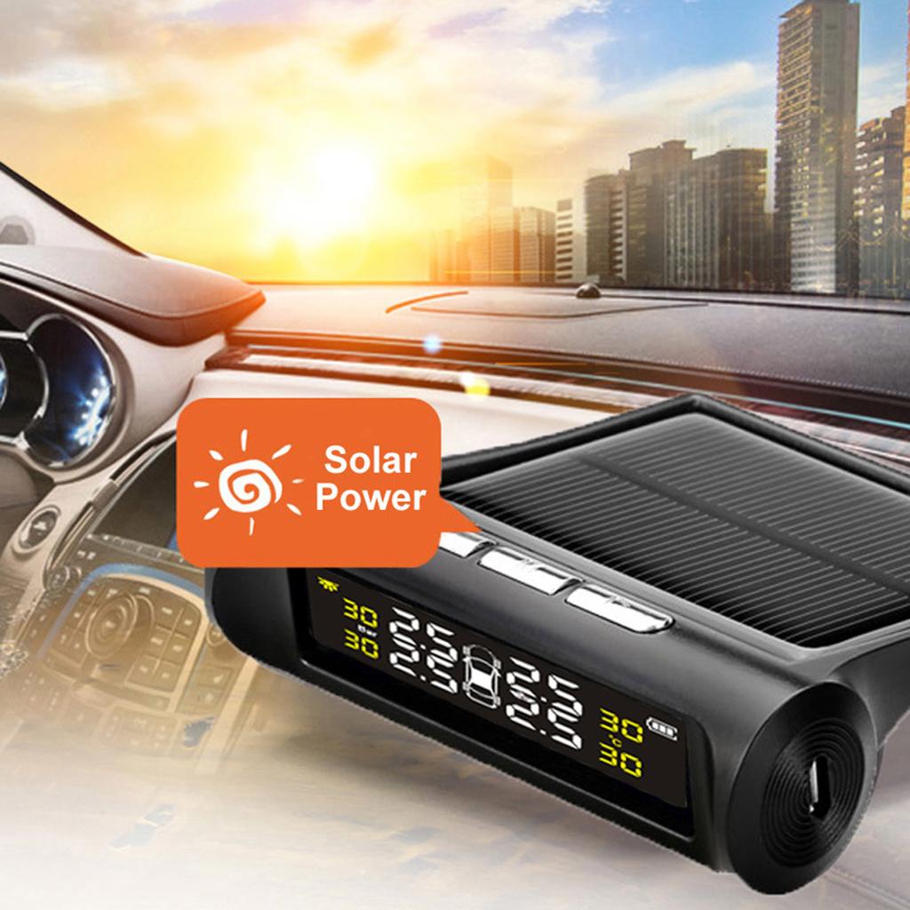 RV Car TPMS Tire Pressure Alarm Monitor System Solar Power External Sensor