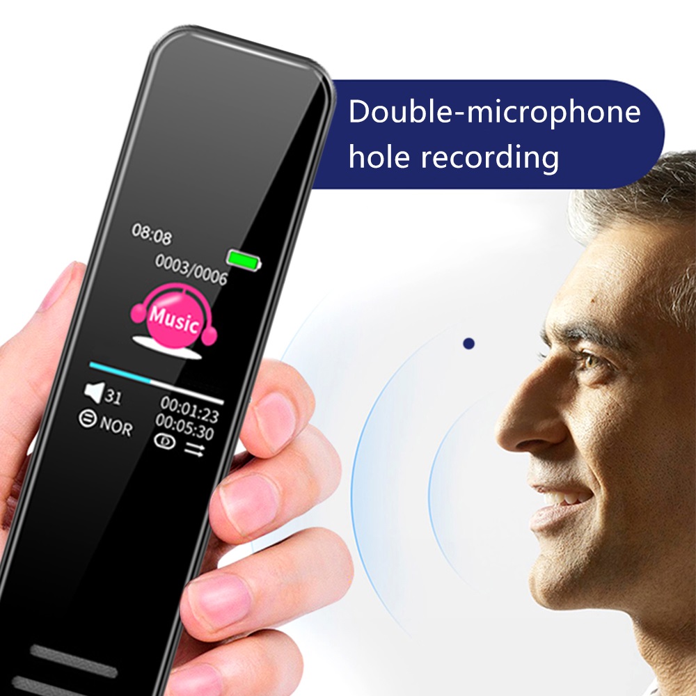 ROGTZ Máy ghi âm cầm tay T95 8Gb Kỹ thuật số Ghi âm lossless Màn hình LCD Dung lượng pin 230mAh Điều khiển giọng nói Hẹn giờ ghi âm Cổng USB 2.0 Thiết kế sang trọng Bề mặt gương 2.5D Kích thước nhỏ gọn Nhiều tính năng thông minh Hàng Chính Hãng