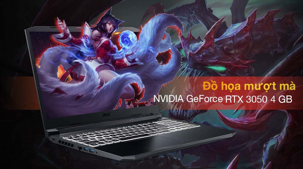 Laptop Acer Nitro 5 AN515 57 553E i5 11400H/8GB/512GB/4GB RTX3050/15.6"F/144Hz/Win11/Đen - Hàng chính hãng
