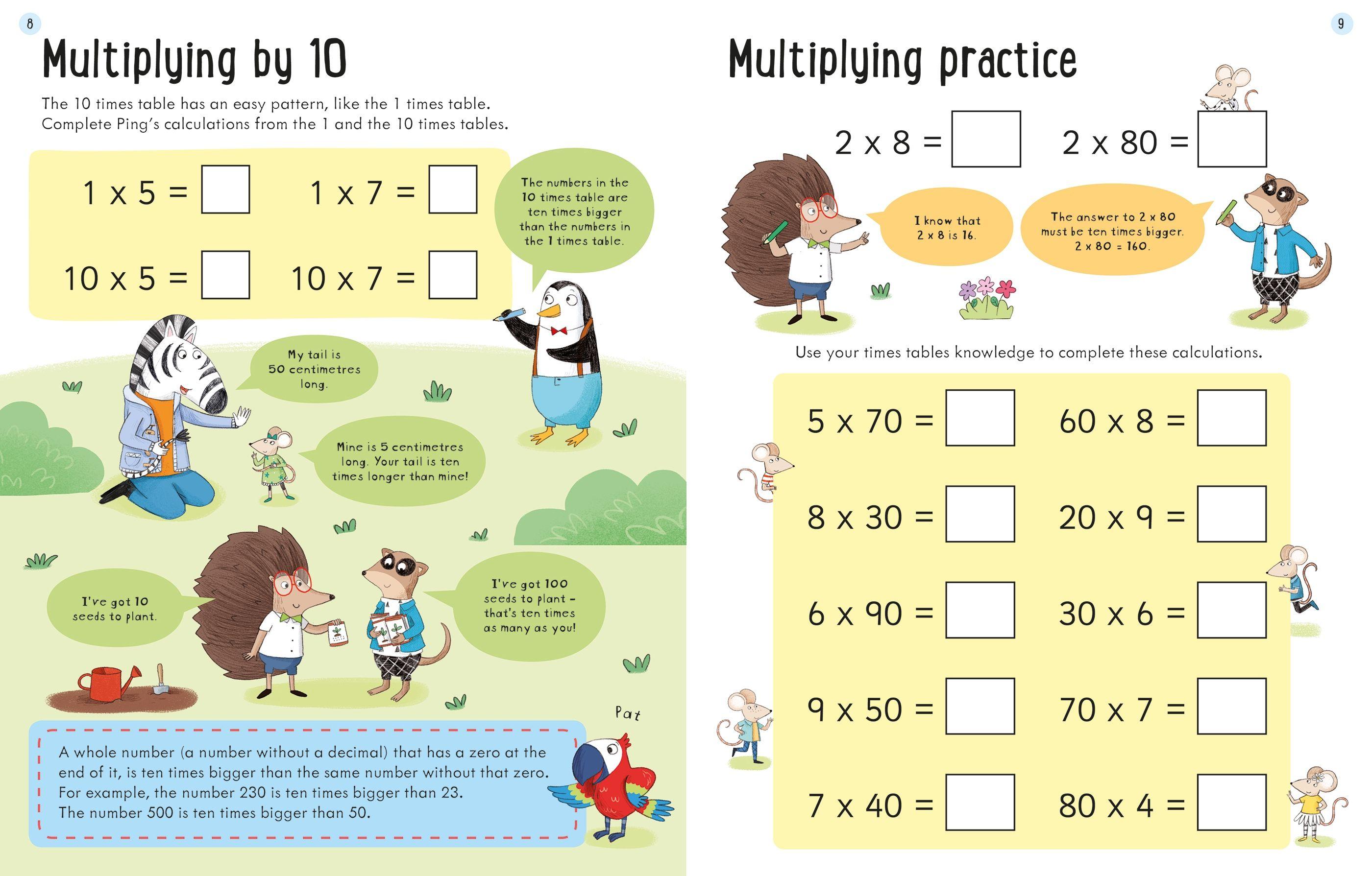 Sách học toán tiếng Anh: Usborne Workbooks Multiplying 7-8