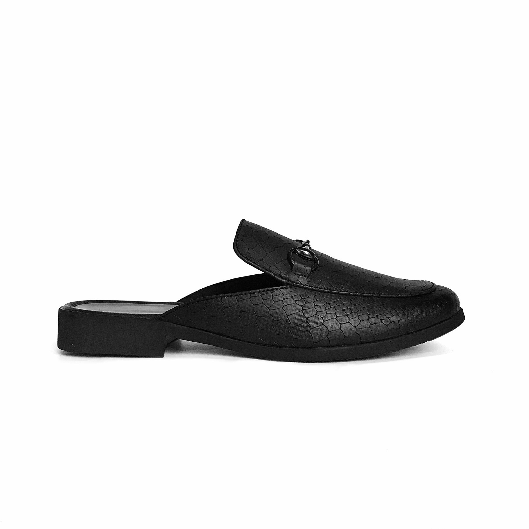 Giày sục da trăn đen lì TEFOSS HT01 độc lạ và sang trọng size 37 - 43