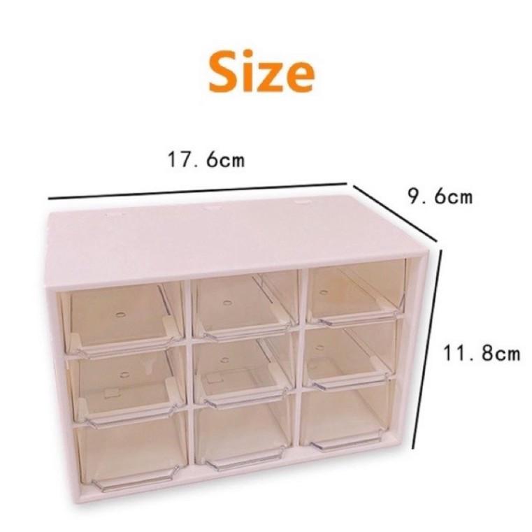 Hộp nhựa đa năng 9 ngăn đựng đồ siêu xinh , kệ đựng đồ mini . .