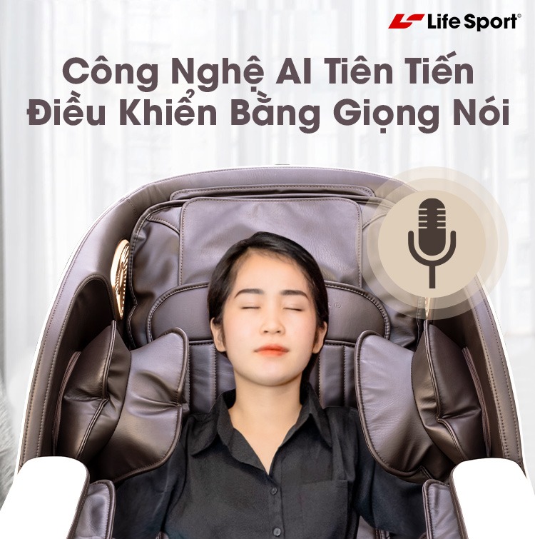Ghế Massage Toàn Thân Lifesport LS-350 Plus, Ghế Massage Tích Hợp 5 Kỹ Thuật Và 8 Chương Trình Tự Động