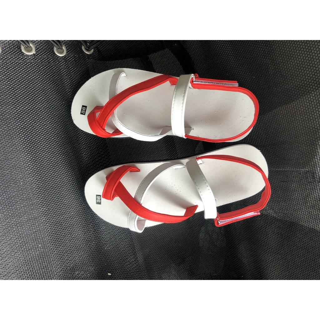 dép sandal nữ ( đế trắng quai hậu trắng đỏ )size từ 34 nữ đến 41 nữ