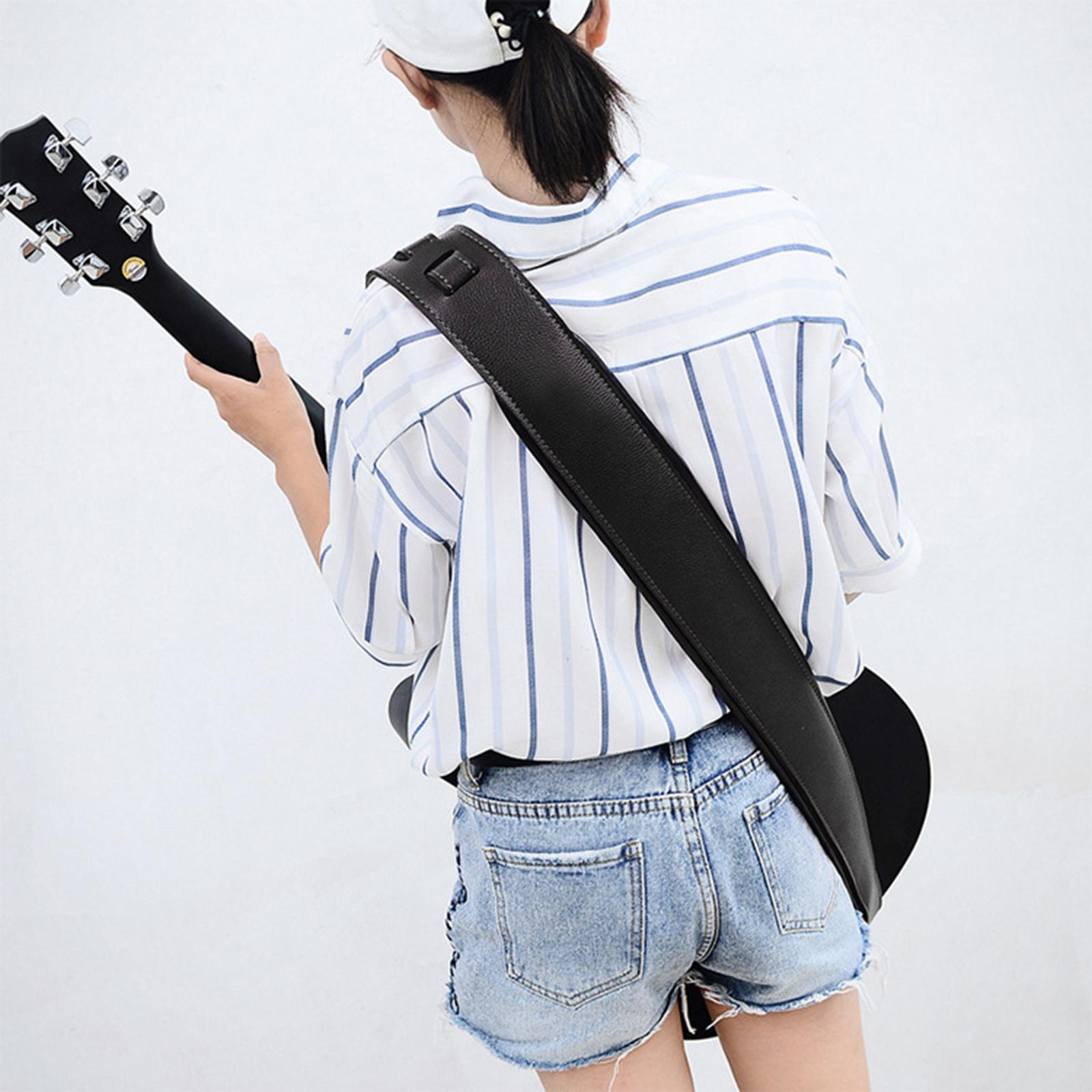 Guitar Strap Leather Soft Padded  for Acoustic Guitar Classical Guitars
