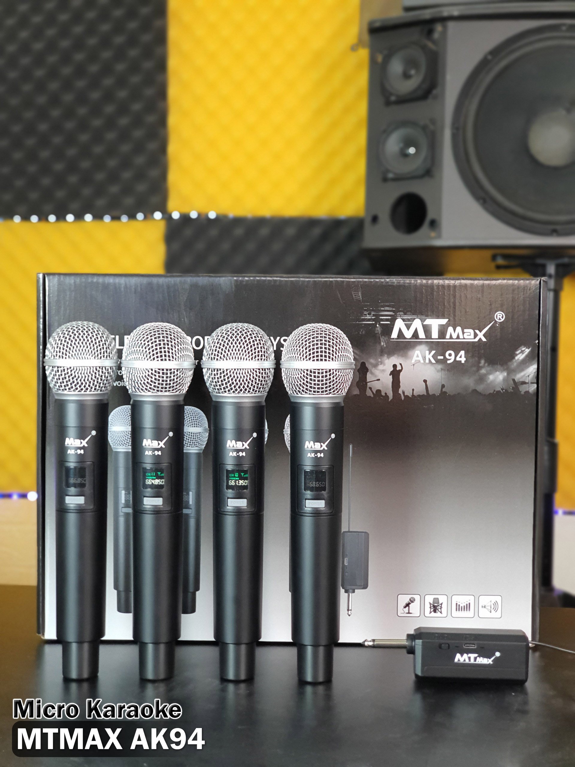 Micro Không Dây MTMAX AK94 Cao Cấp 4 Mic Chuyên Dùng Chuyên Dùng Cho karaoke gia đình, vui chơi hội họp, tiện dụng khi di chuyển sẳn sàn giúp bạn chinh phục mọi bài hát, giá tốt chất lượng cao