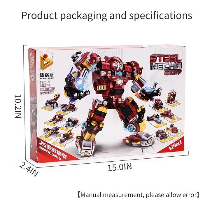 Bộ đồ chơi lắp ráp mô hình robot Người sắt Iron Man 12 trong 1