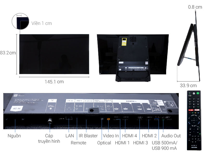 Android Tivi OLED Sony 65 inch 4K KD-65A1 - Hàng chính hãng