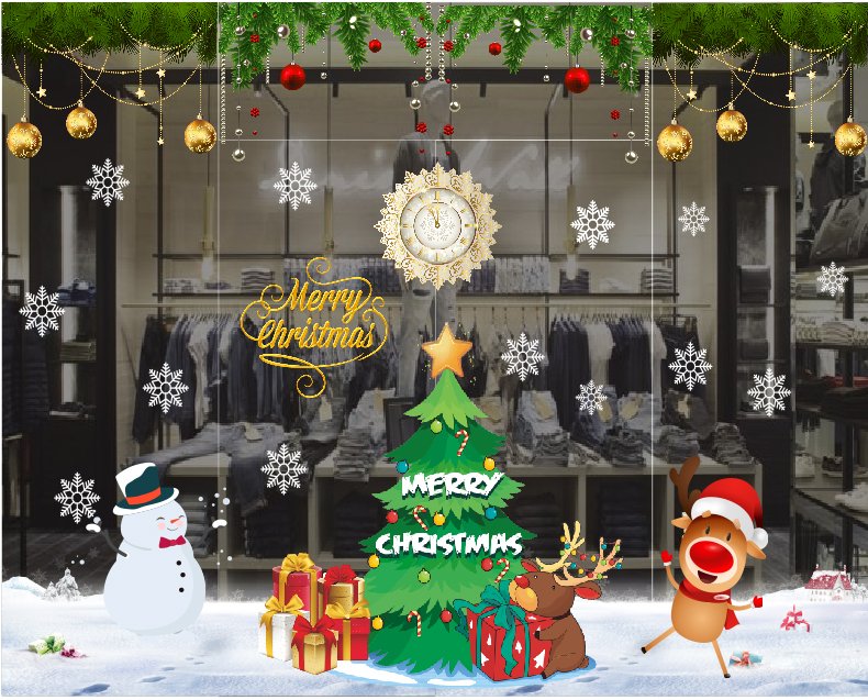 DECAL TRANG TRÍ NOEL - DECAL DÁN KÍNH - DECAL ÔNG GIÀ NOEL CÓ SẴN KEO, DỄ DÁN, DỄ LỘT,DỄ LAU CHÙI,KHÔNG THẤM NƯỚC