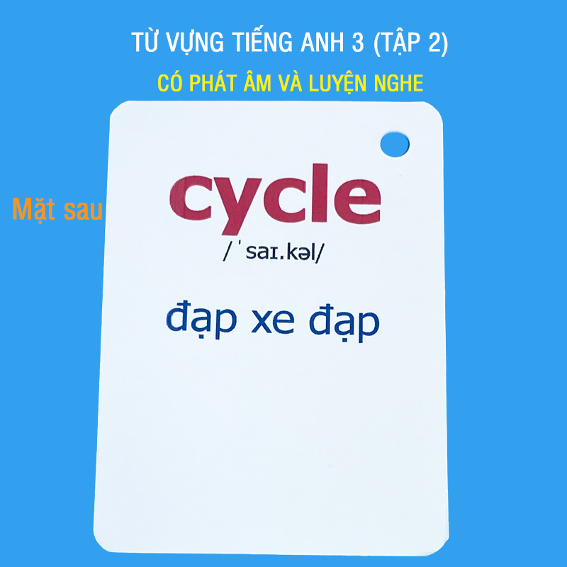 Flashcard tiếng Anh Lớp 3 (Tập 2) BGD, có phát âm, hình ảnh và màu sắc sinh động