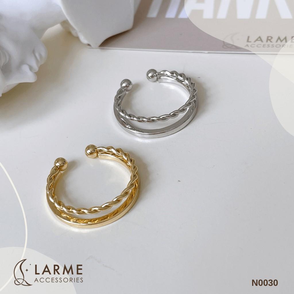 Nhẫn basic mạ vàng, bac thiết kế đơn giản trang nhã larme accessories - N0030