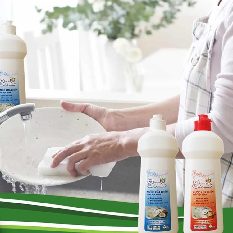 Nước Rửa Chén, Nước Rửa Bát Hữu Cơ Sona 800gr