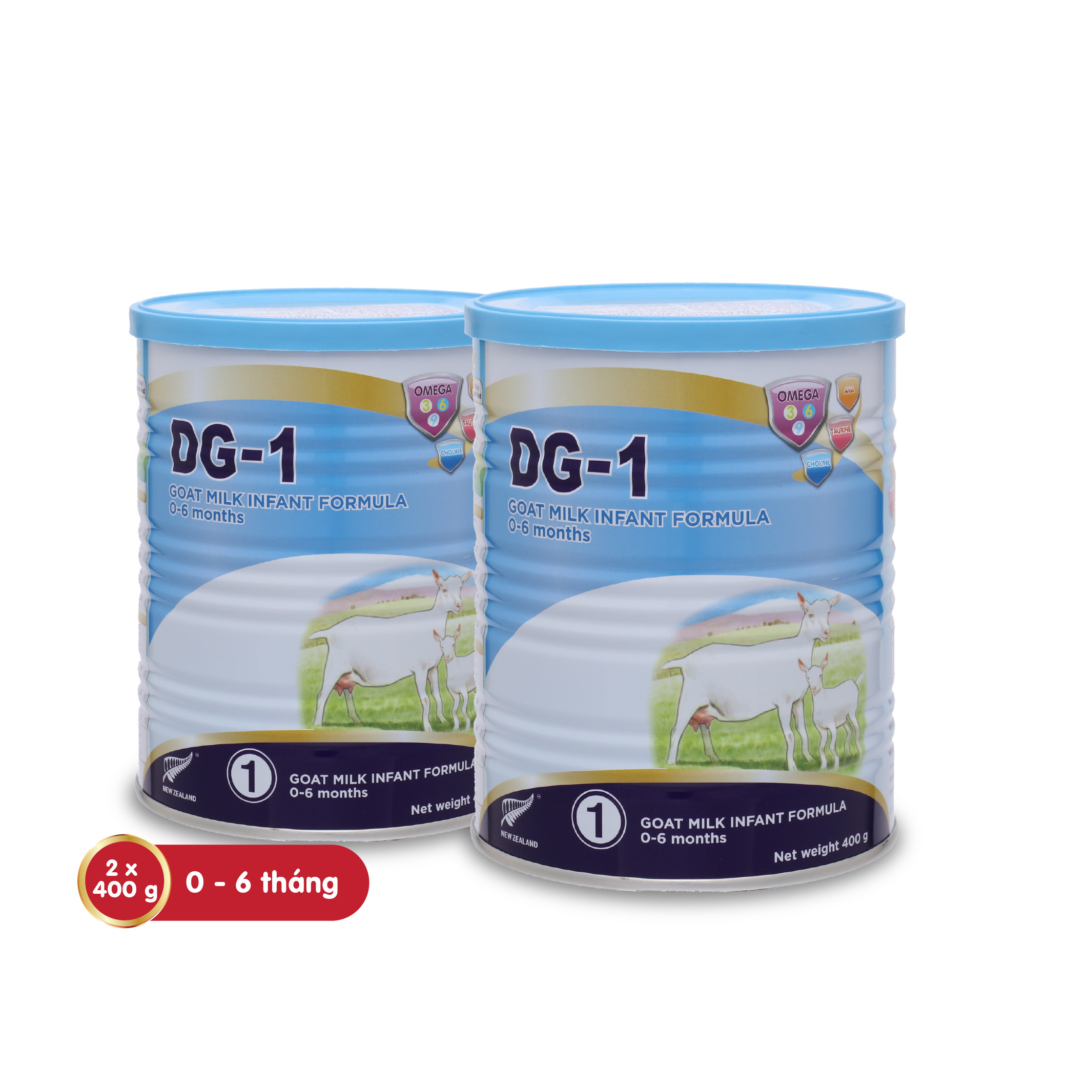 Combo 2 lon Sữa Dê DG-1 400g Tặng bộ 1 chiếc túi vải DG xinh xắn