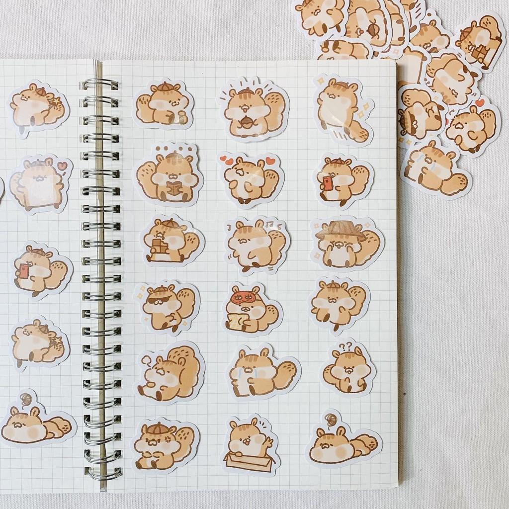 Túi Sticker Biệt Đội Dễ Thương hình thú - Set 40 Hình Dán Động vật