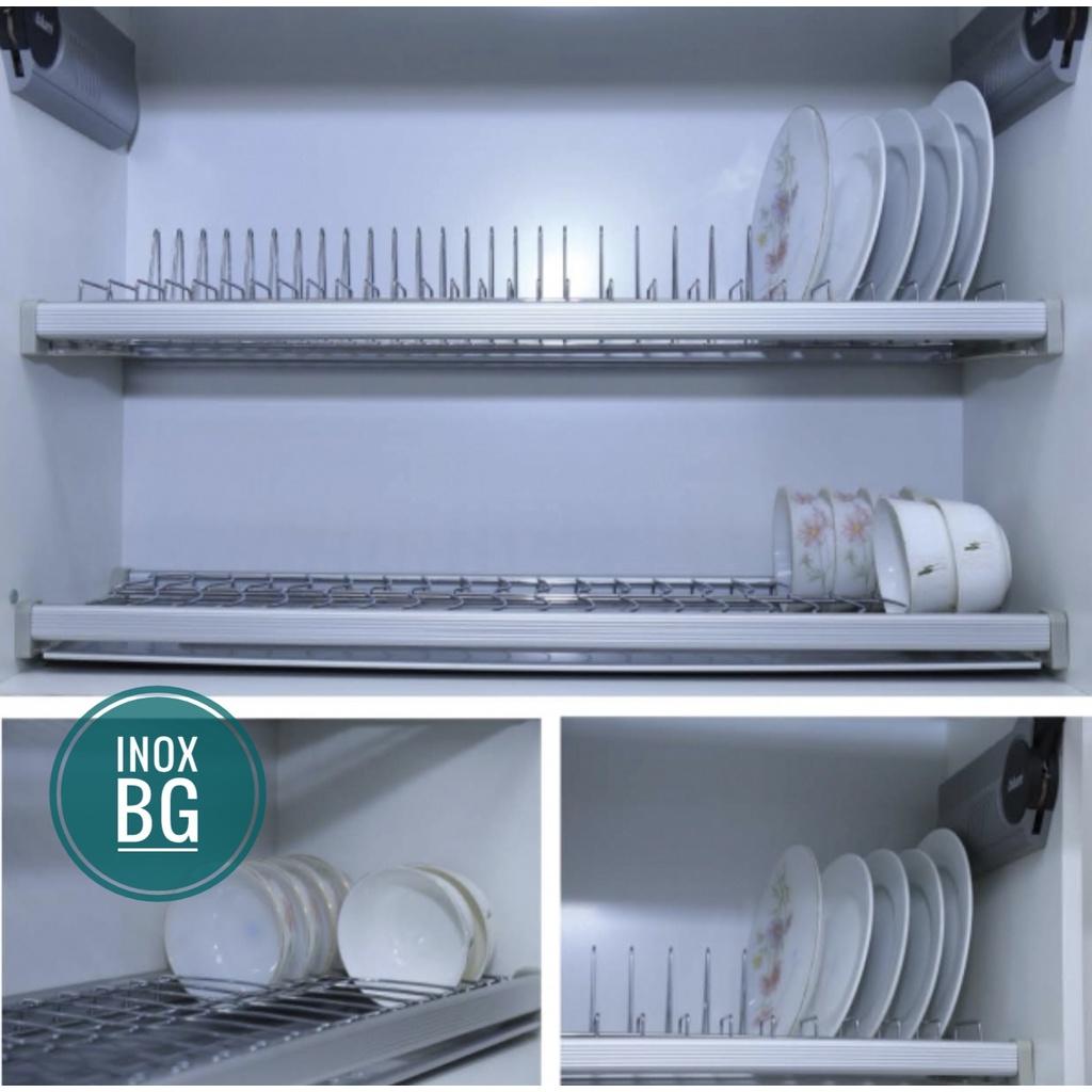 Giá bát đĩa cố định tủ trên Eurogold khung nhôm INOX304