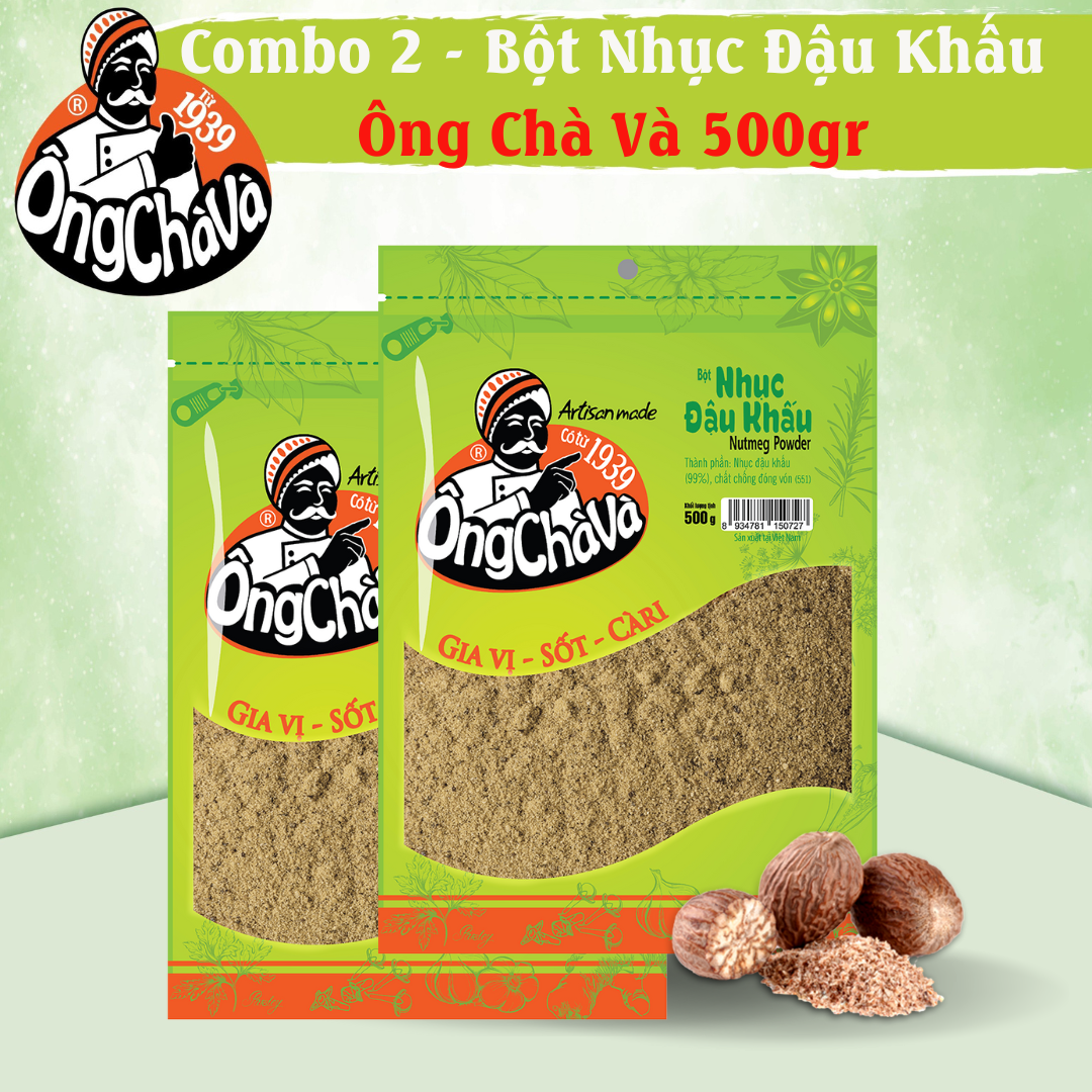 Combo 2 Túi Bột Nhục Đậu Khấu Ông Chà Và 500g (Nutmeg Powder)