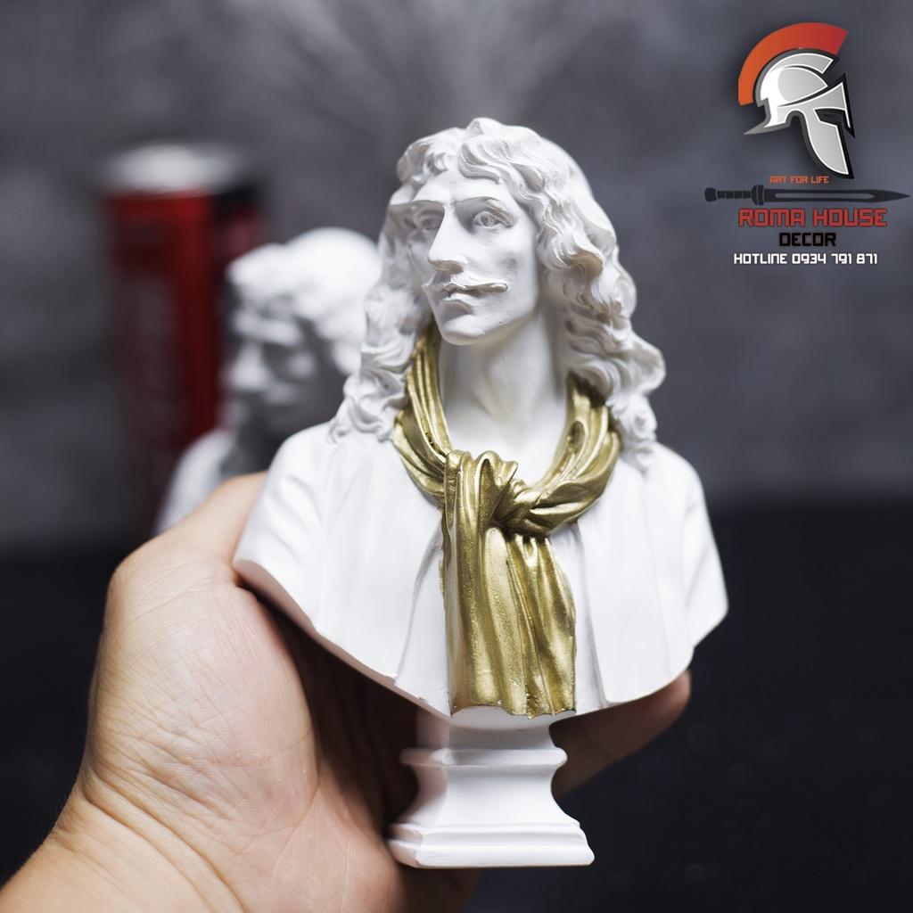 Tượng bán thân Molière cao 15 cm decor trang trí nhà cửa