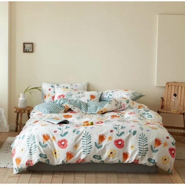 Set Cotton Living Hàng Nhập Khẩu Cao Cấp 4 Món Hoa Hè