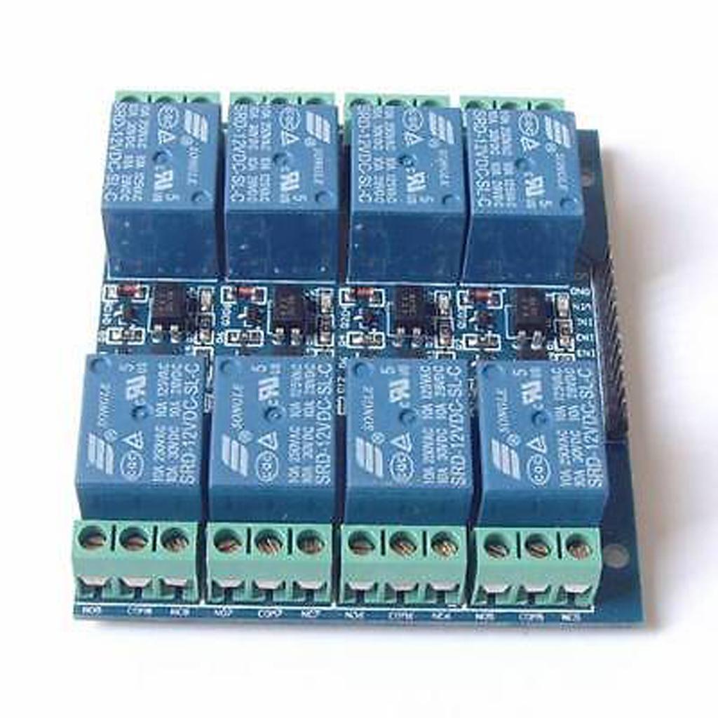 1 PC Dual Power 8 Channel Relay Module Optocoupler Isolated Relay 12V 10A Opto Relay Board Expansion Board for
