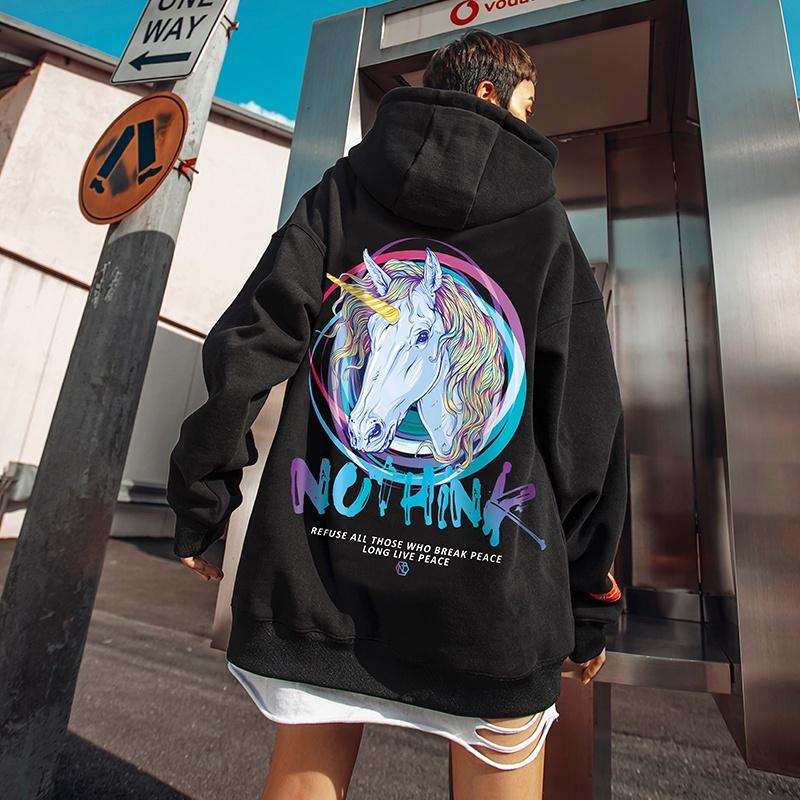 Áo Hoodie nam from rộng chất nỉ ngoại nhập in hình kỳ lần cá tính