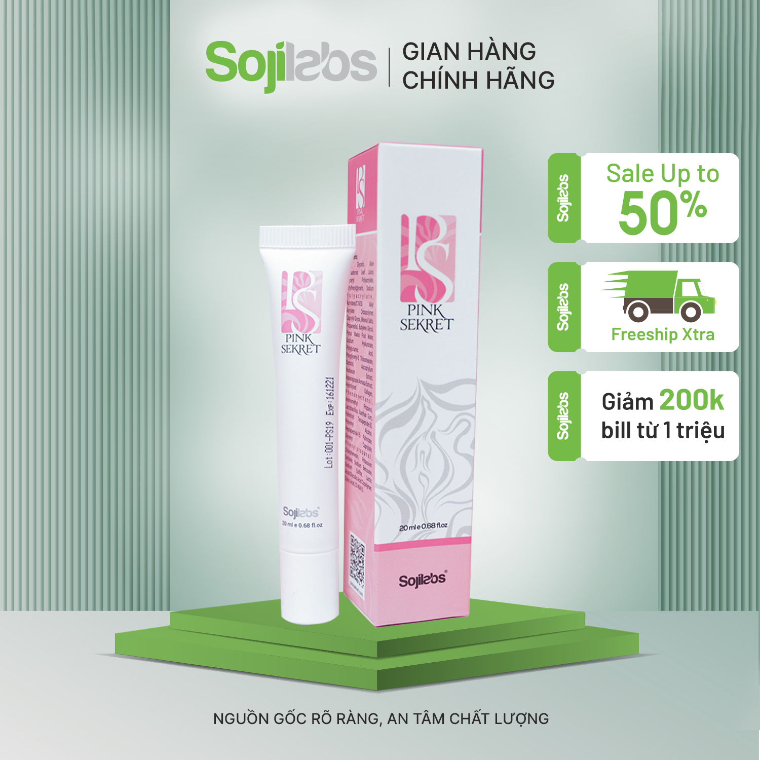 Kem Bôi PINK SEKRET hỗ trợ làm hồng nhũ hoa, vùng kín - Tuýt 20ml