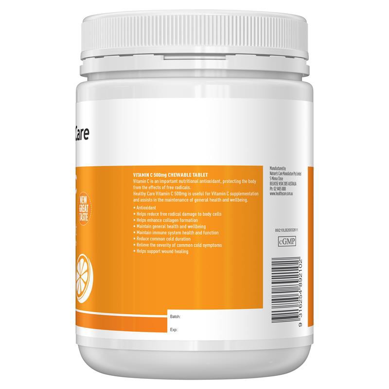 Vitamin C dạng kẹo Úc Healthy Care tăng sức đề kháng, sáng da, tăng sản xuất collagen, nhanh lành bệnh - OZ Slim Store