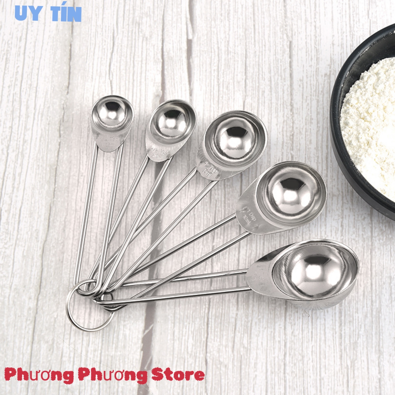 Bộ Thìa Đong Định Lượng 5 chiếc Bằng Inox 304