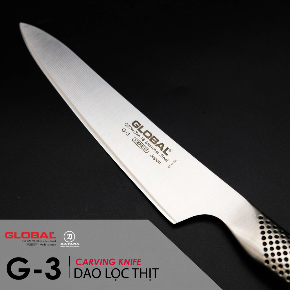 Dao bếp Nhật cao cấp Global G3 Carving Knife - Dao thái lát (210mm)- Dao bếp Nhật chính hãng