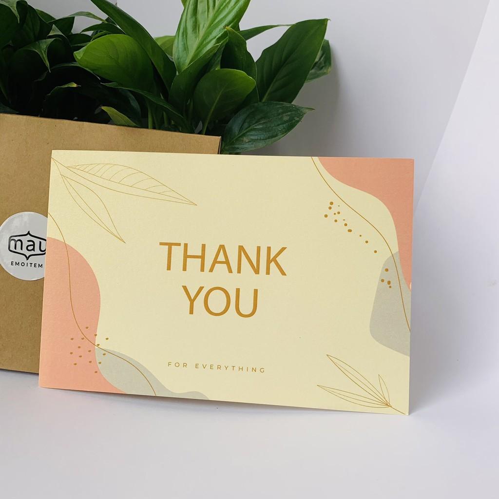 Thiệp Cảm ơn,Thank you card đẹp 12*17cm in giấy mỹ thuật ánh trai kèm phong bì
