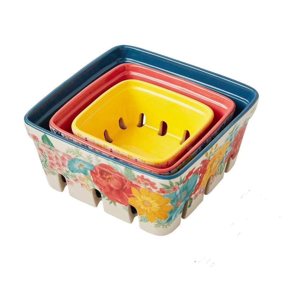 SET 3 ÂU SỨ THỦNG THE PIONEER WOMAN FANCY FLOURISH Hàng chính hãng