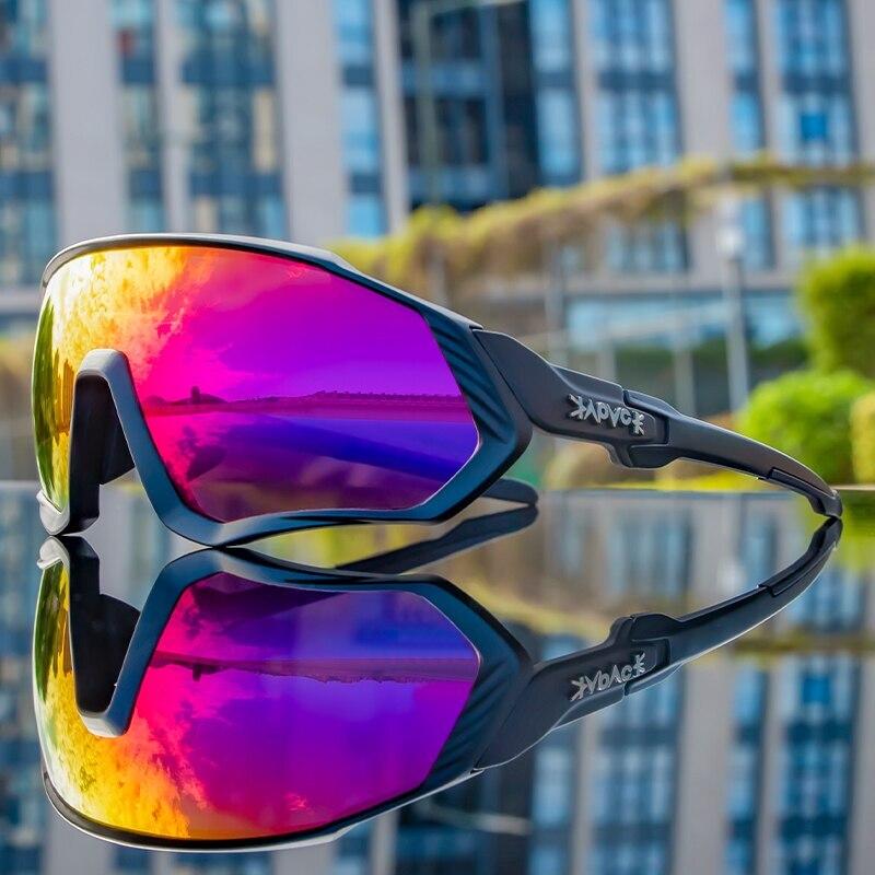 Kapvoe Cycling Kính râm phân cực nam giới kính đi xe đạp đường bộ xe đạp xe đạp xe đạp Color: KE9408-5LENS-02