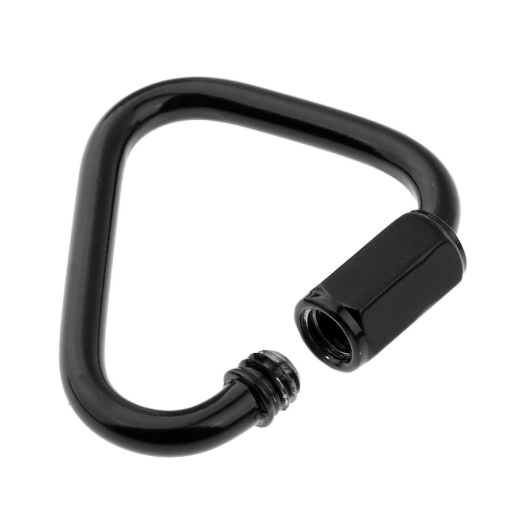 2xTriangle Stainless Steel Carabiner Outdoor Camping Keychain Quick Link 4mm