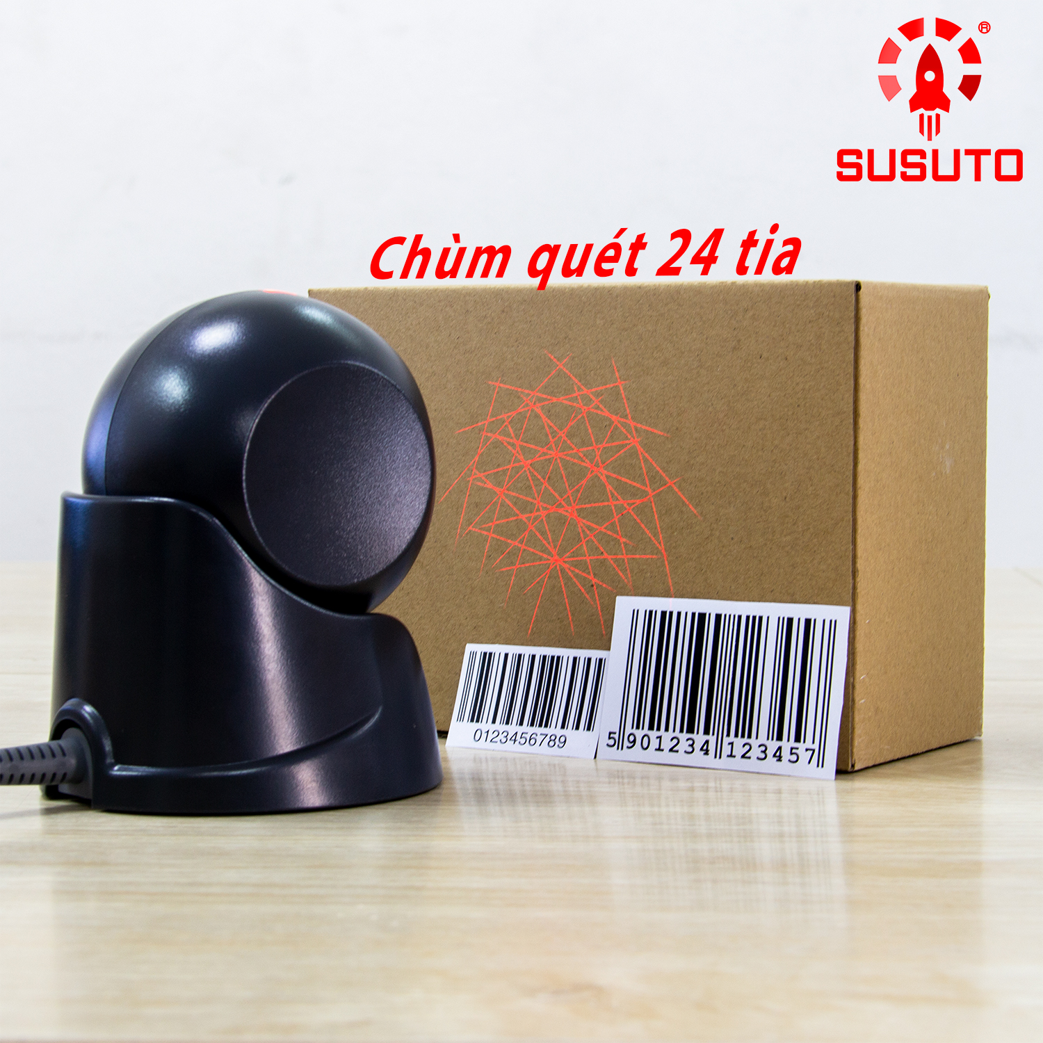 MÁY QUÉT MÃ VẠCH CÓ DÂY ĐA TIA ĐỂ BÀN SC-7130-1D (Hàng chính hãng)