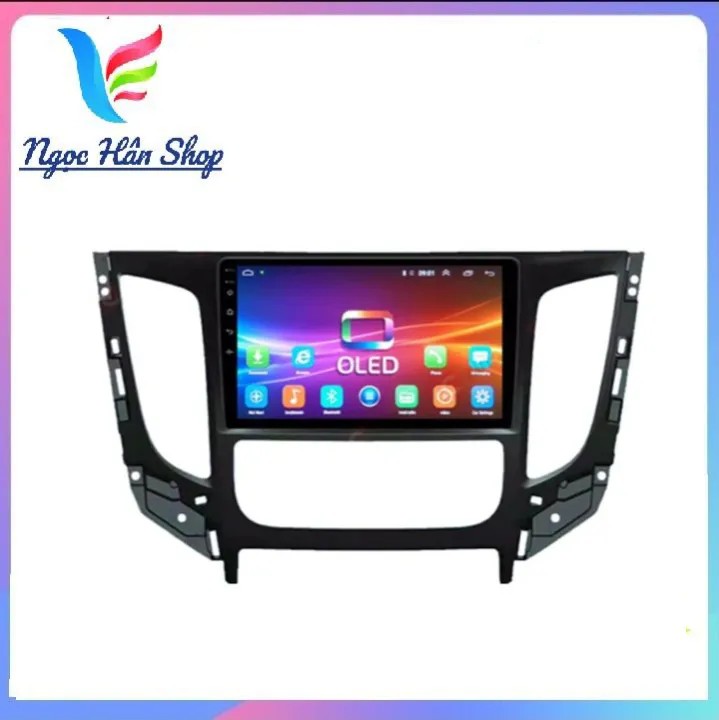 Mặt dưỡng lắp màn hình ANDROID xe Mitsubishi Triton BẢN TỰ ĐỘNG 2016-2018-2023 kèm GIẮC Nguồn