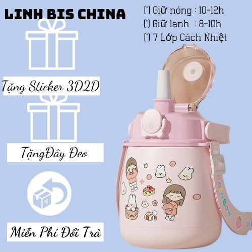 Bình nước bình giữ nhiệt 1l, bình nước cute, bình giữ nhiệt inox 304 không ri an toàn