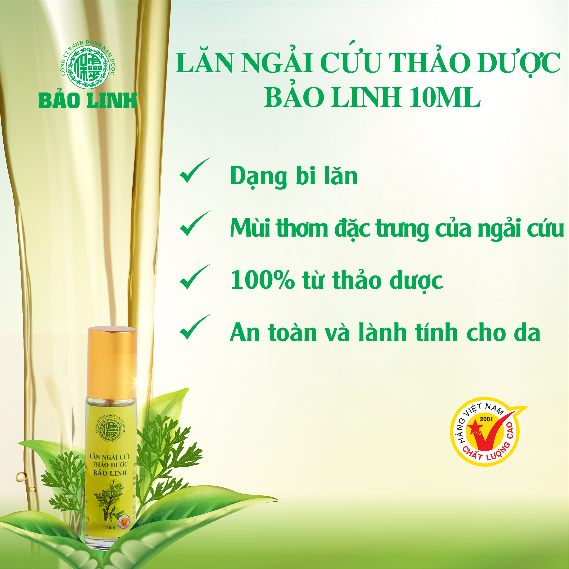 Dầu Lăn Ngải Cứu Thảo Dược Bảo Linh 10ml