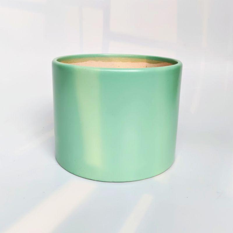 Chậu sứ trồng cây hình trụ trơn, men lạnh, nhiều màu sắc