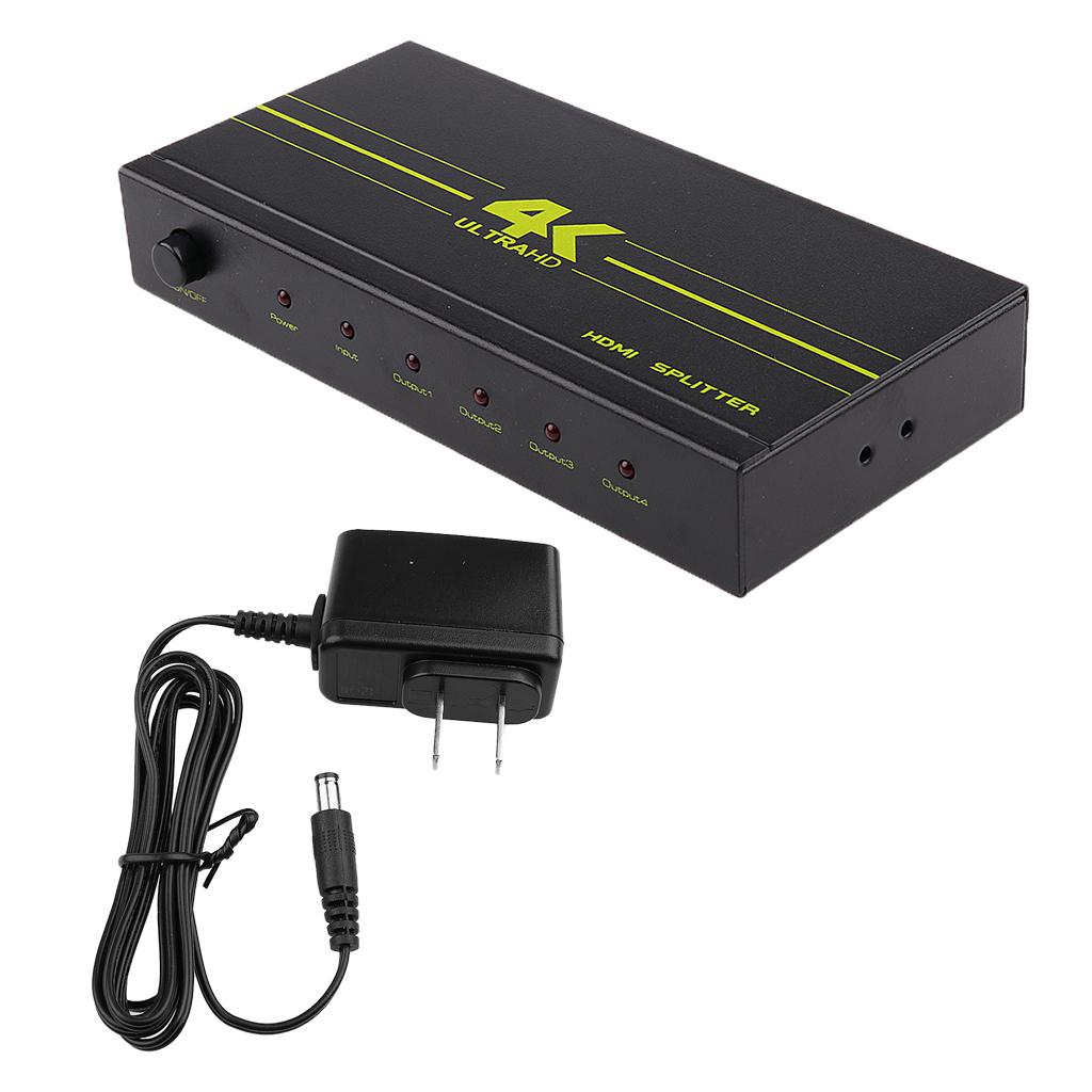 1 in 4 Out HDMI Splitter Amplifier HDCP 1080P Full 3D Display For HDTV DVD