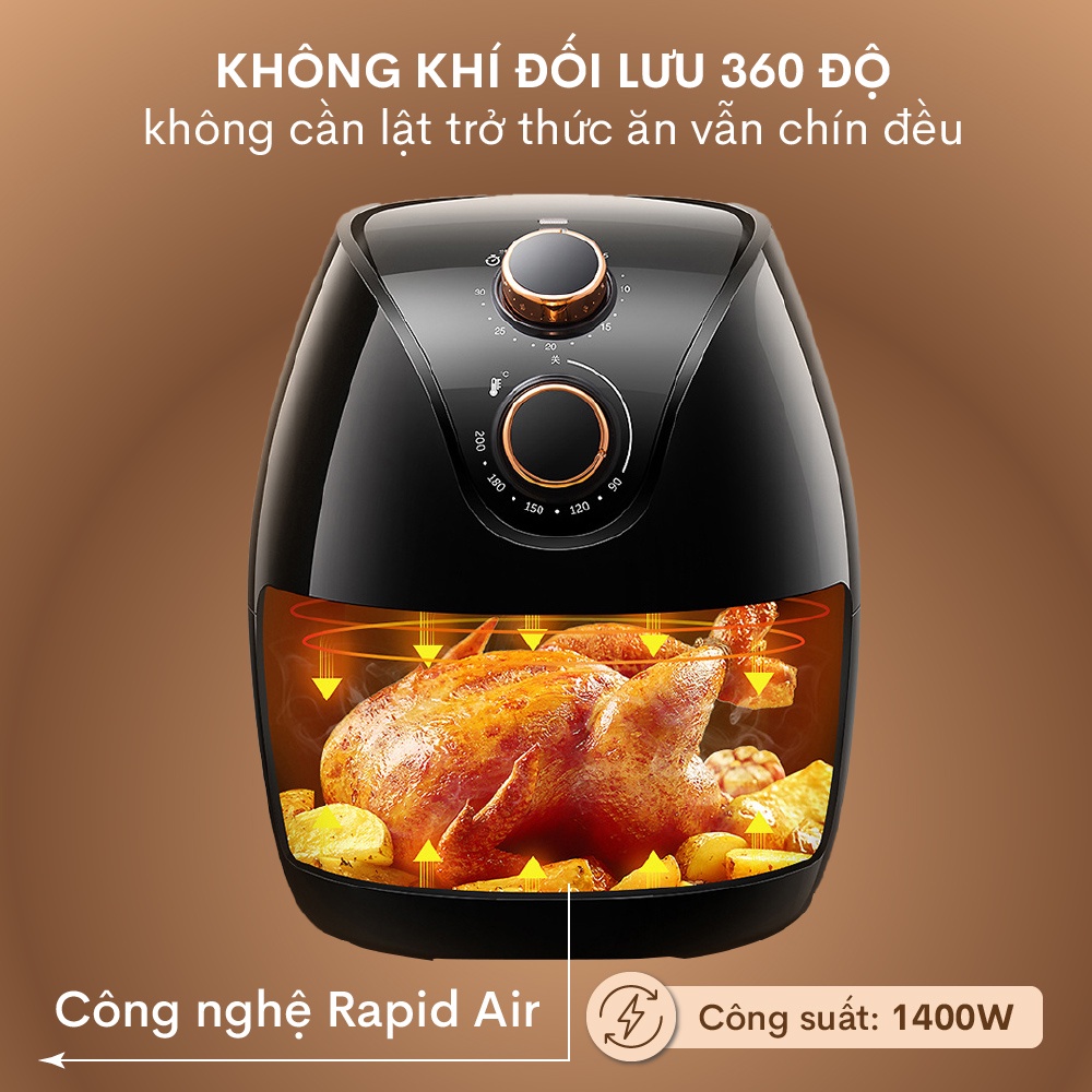Nồi chiên không dầu 5 Lít nhập khẩu CN Nhật Bản FujiE AF4 - Hàng chính hãng