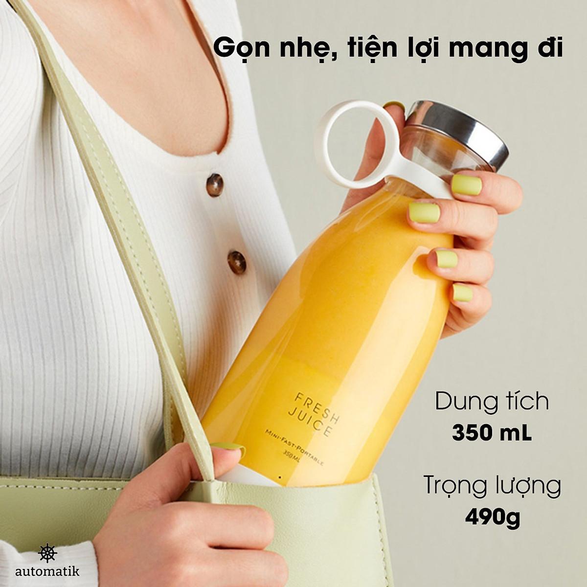 Máy Xay Sinh Tố Cầm Tay Mini Fresh Juice Đa Năng Ép Trái Cây Xay Hoa Quả Pin sạc 1400mAh, - HÀNG CHÍNH HÃNG