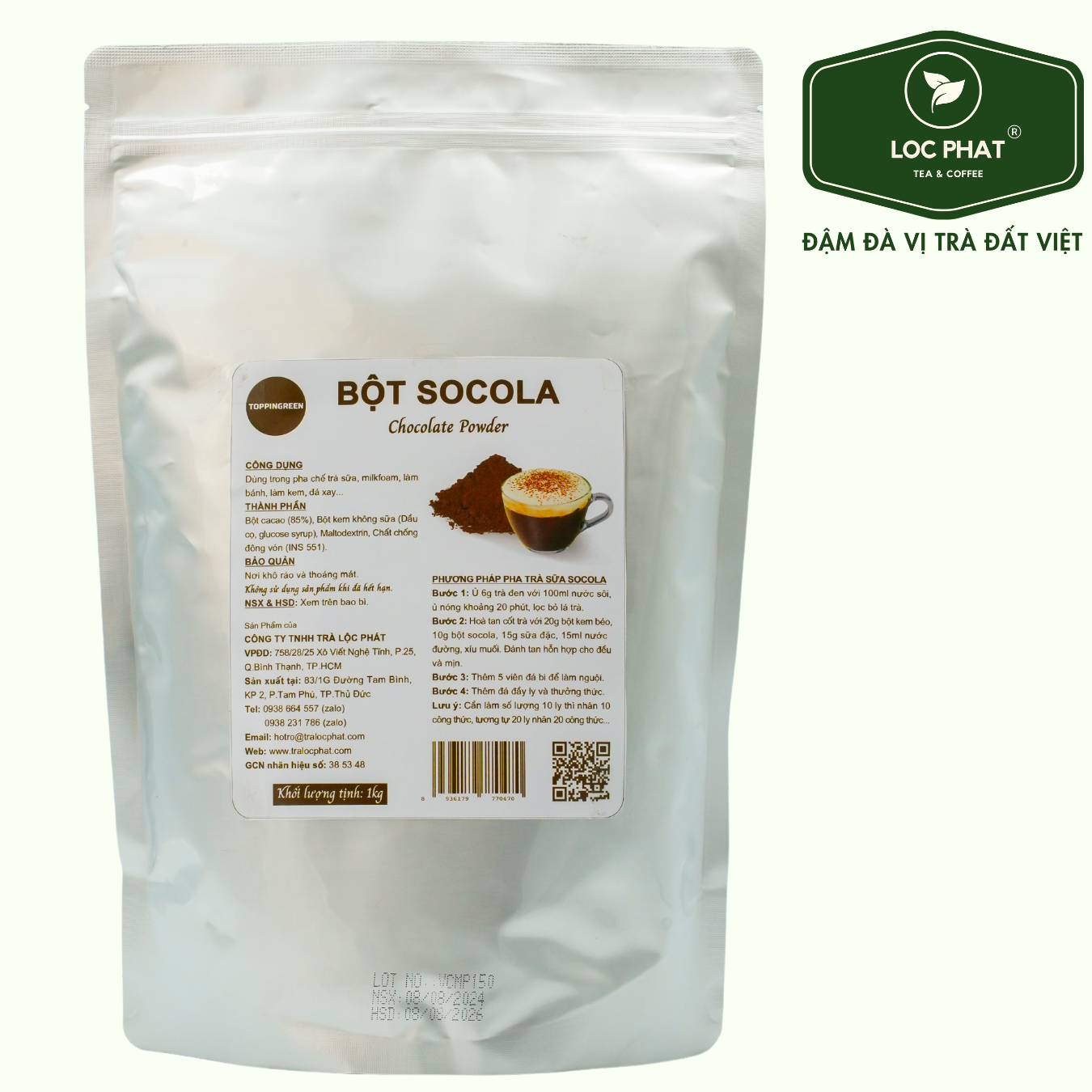 BỘT SOCOLA 1KG TOPPINGREEN