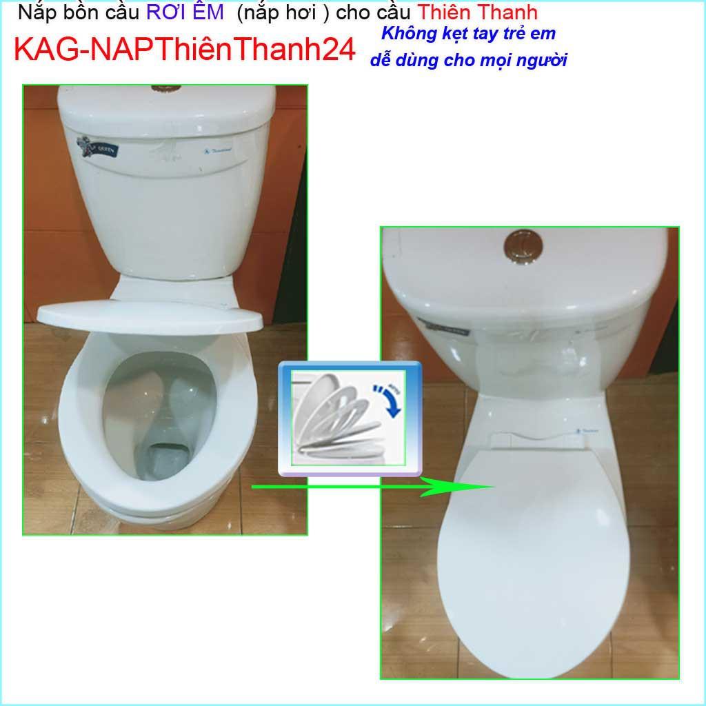 Nắp êm bồn cầu KAG-NAP24, nắp rơi êm bồn cầu, nắp hơi bàn cầu màu trắng Thiên Thanh 24