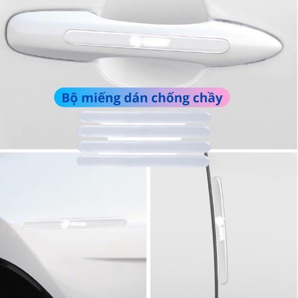 Bộ 10 Miếng Dán Silicone Trong Suốt Chống Xước Hõm Cửa Và Tay Nắm Cửa Ô Tô