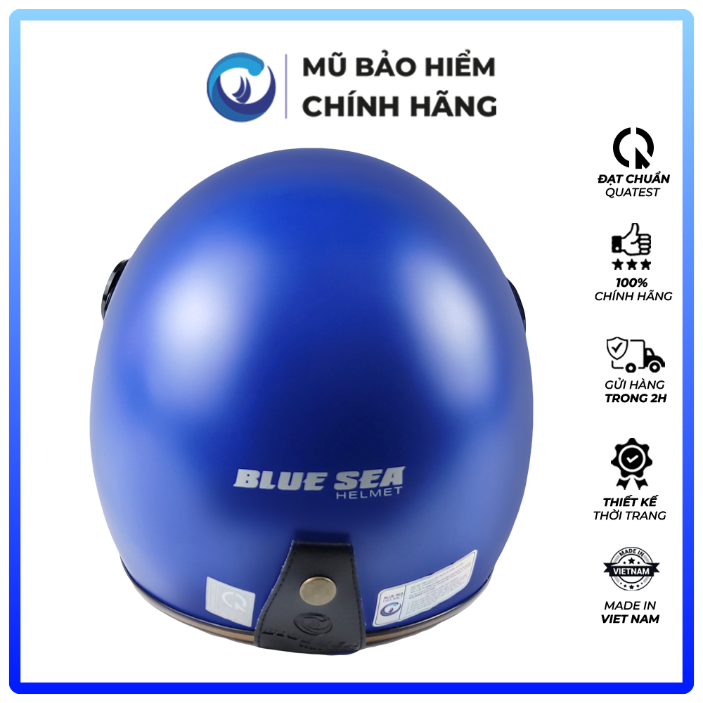 Mũ Bảo Hiểm 3/4 - Blue Sea A100K - Có Kính Chắn Gió Cao Cấp - Chính hãng