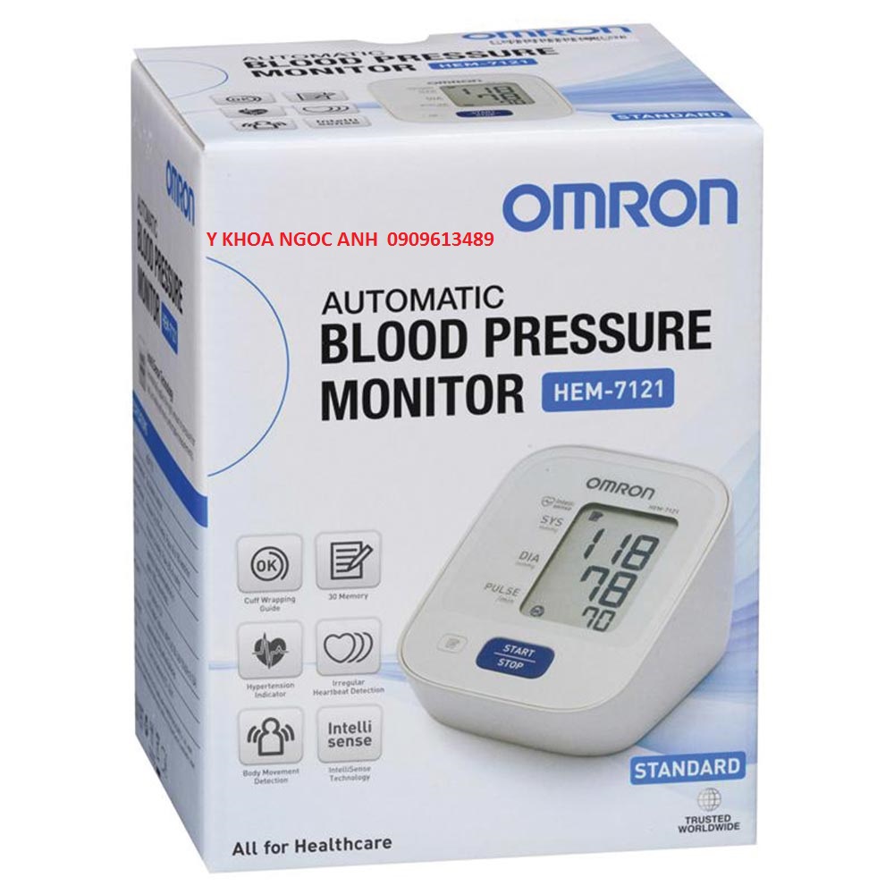 Máy đo huyết áp bắp tay OMRON HEM 7121 công nghệ Intellisense mới tự động hoàn toàn